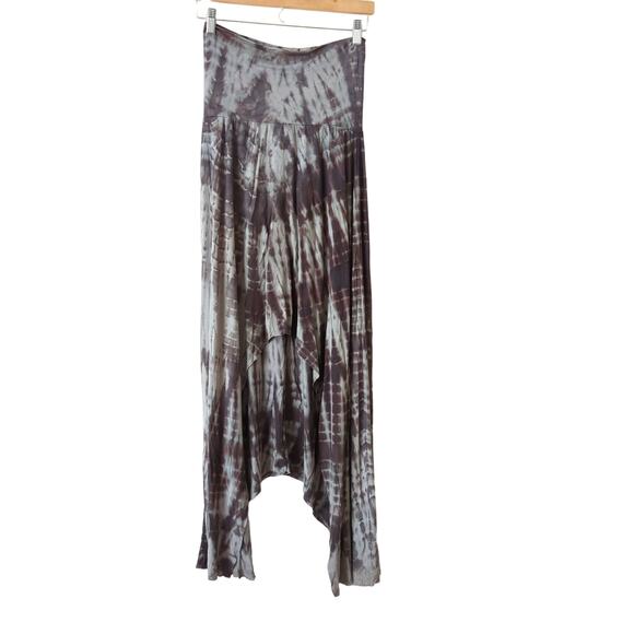 T Party Womens Boho Tie Dye Skirt Medium Modal Soft Festival Gray Blue Midi Maxi - Picture 1 of 7